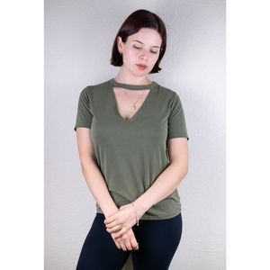 Women's T-shirt Forever 21  V-Neck  Cut out (size S)